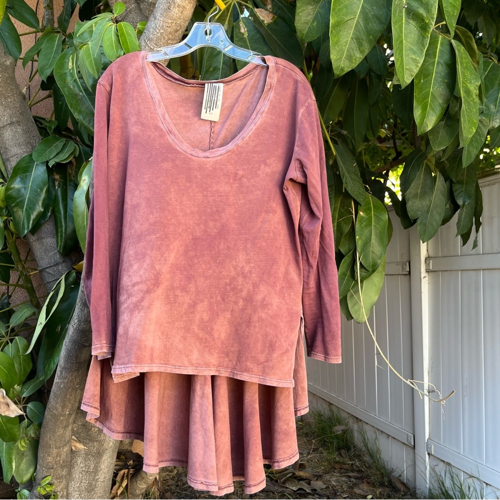 Free People Oversized Long Sleeve Top .
